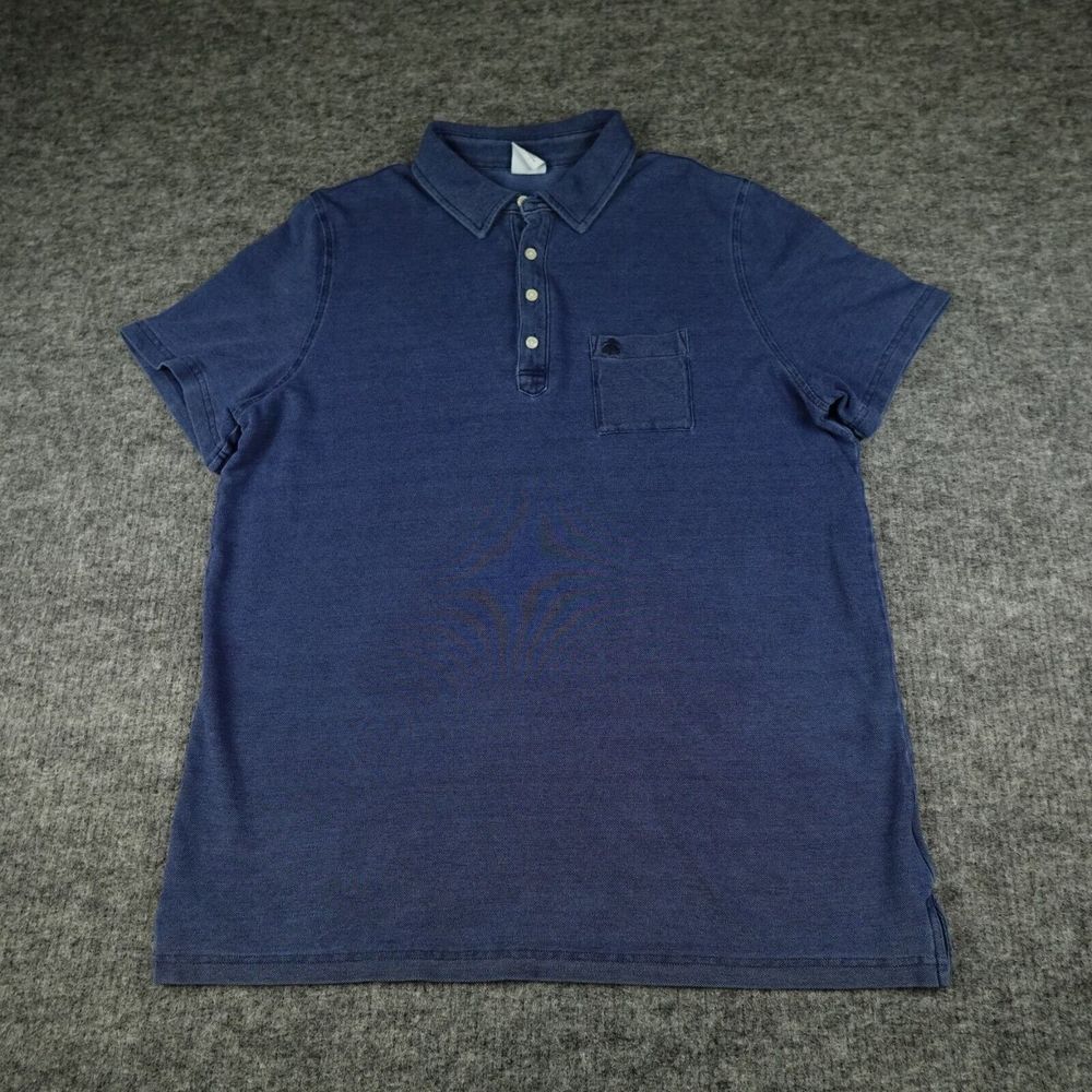 Brooks Brothers Polo‎ Shirt Mens XXL Blue Indigo Vintage Finish Preppy Logo